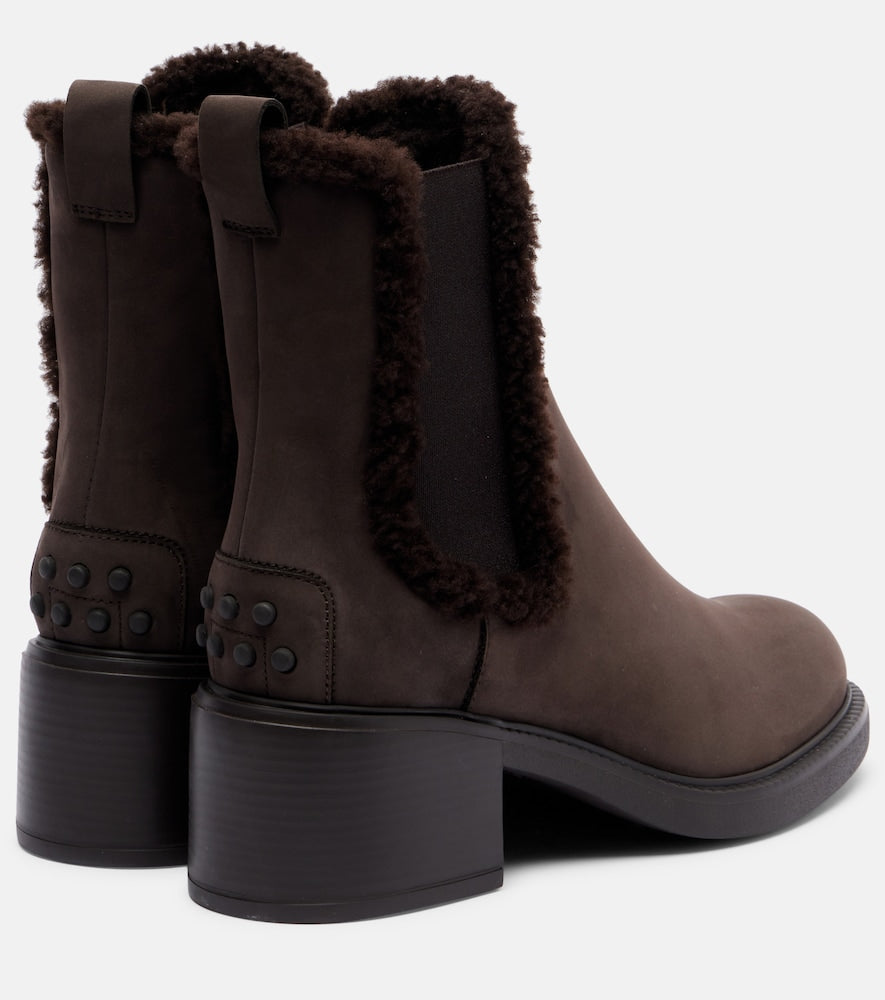 Tod's Shearling-lined leather Chelsea boots