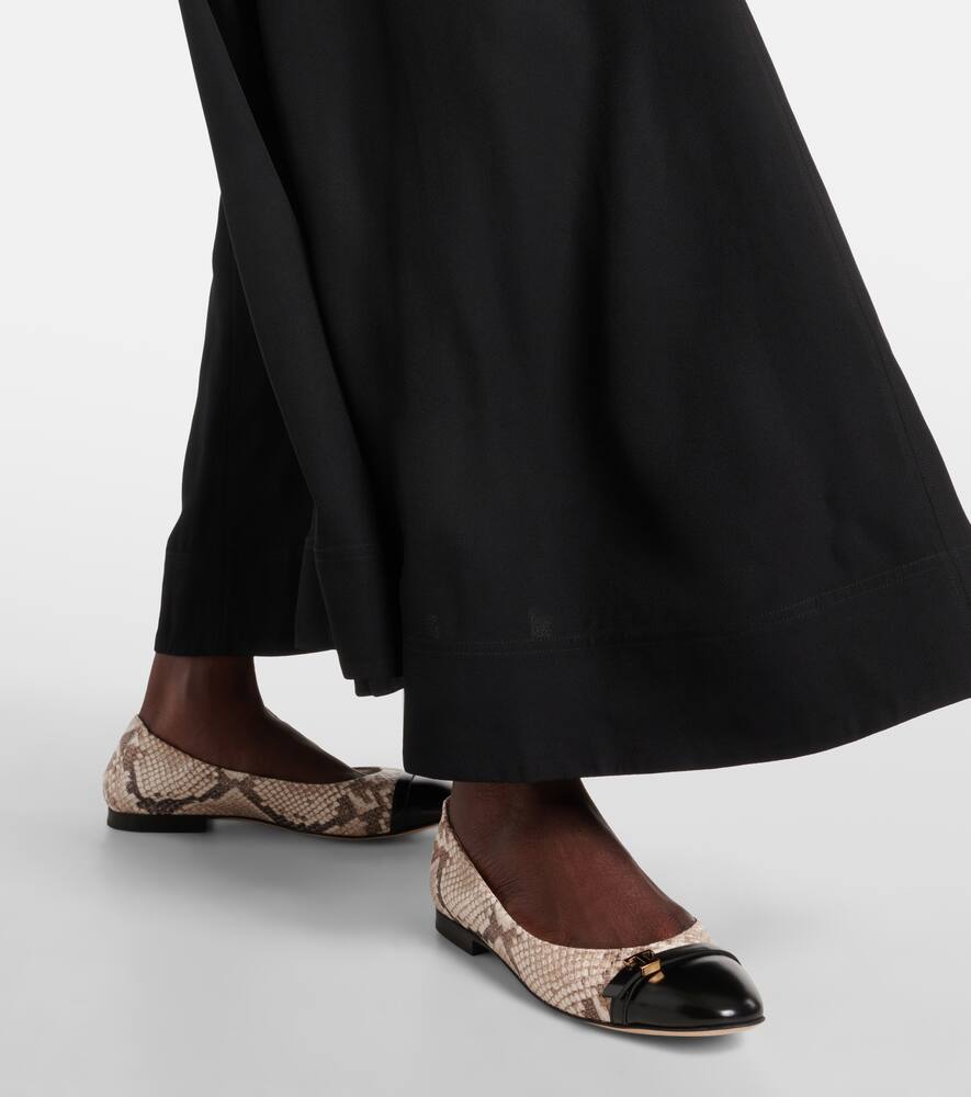 Tod's Snake-effect leather ballet flats