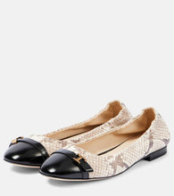 Tod's Snake-effect leather ballet flats