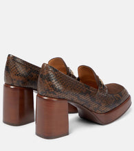 Tod's Snake-effect leather loafer pumps