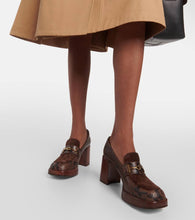Tod's Snake-effect leather loafer pumps