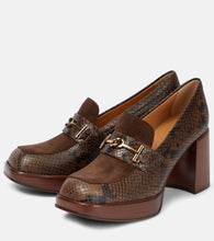Tod's Snake-effect leather loafer pumps