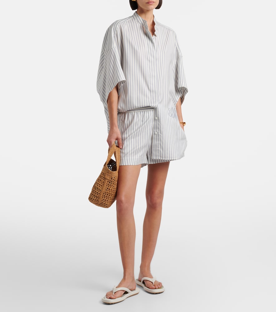 Tod's Striped leather thong sandals