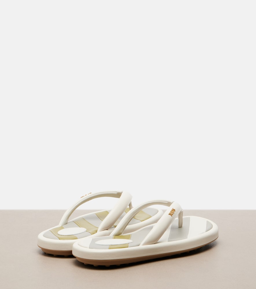 Tod's Striped leather thong sandals