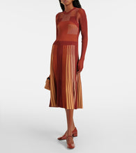 Tod's Striped pliss√É¬© midi dress