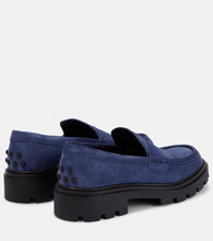 Tod's Suede platform penny loafers
