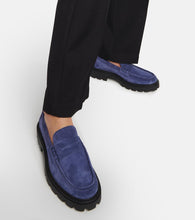Tod's Suede platform penny loafers
