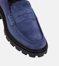 Tod's Suede platform penny loafers