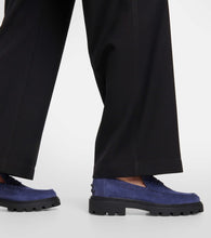 Tod's Suede platform penny loafers
