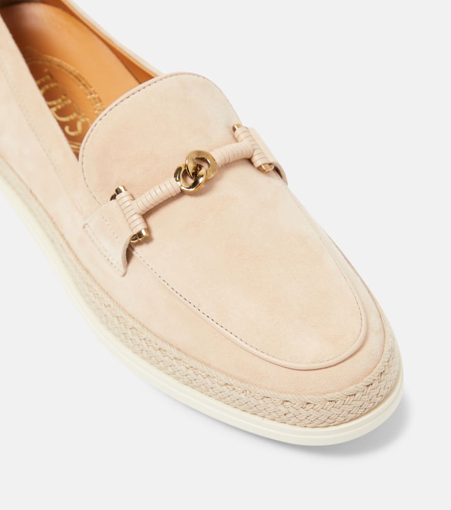 Tod's T Ring suede loafers
