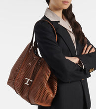 Tod's T Timeless Large leather mesh tote bag