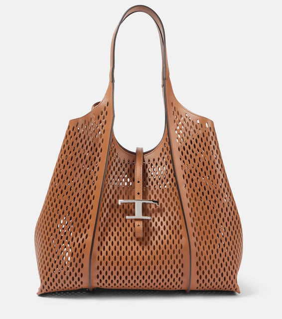 Tod's T Timeless Large leather mesh tote bag. Shop Tod's Tote Bags for women now.