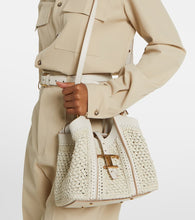 Tod's T Timeless leather-trimmed crochet tote bag