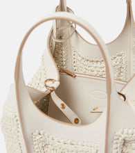 Tod's T Timeless leather-trimmed crochet tote bag