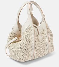 Tod's T Timeless leather-trimmed crochet tote bag