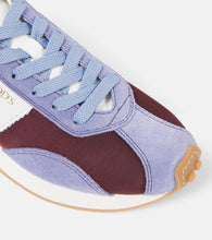 Tod's T Vintage suede-trimmed sneakers