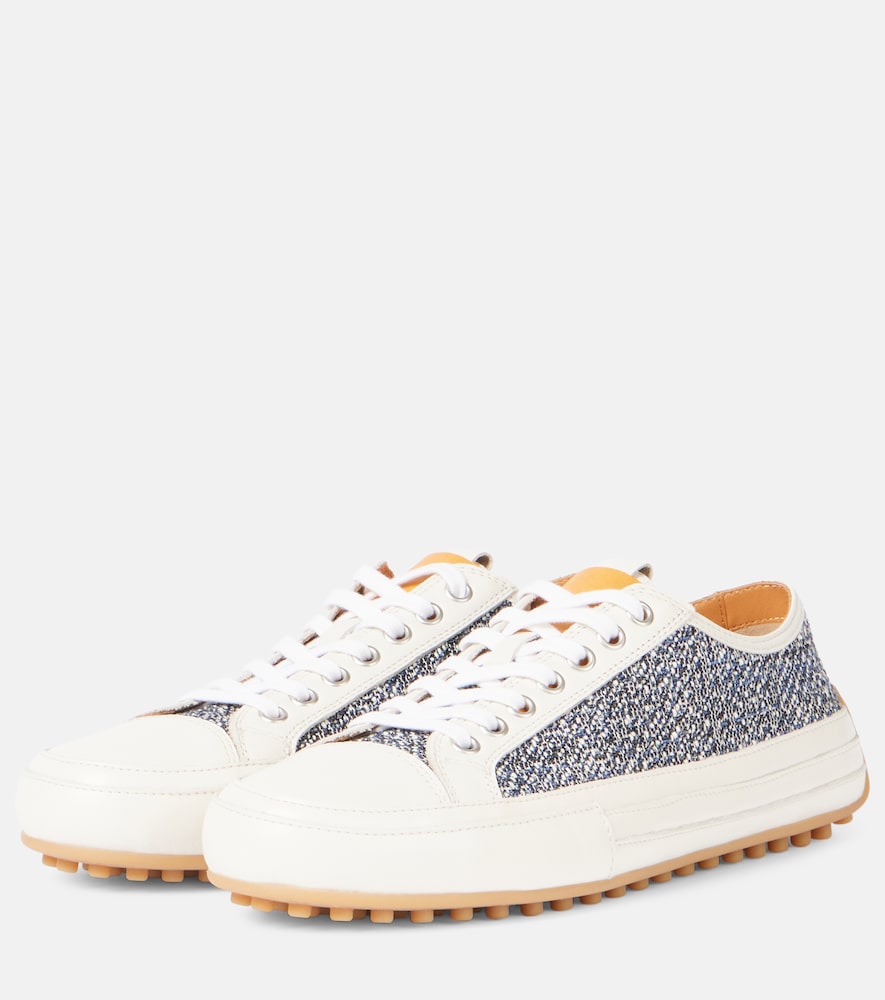 Tod's Tweed and leather sneakers