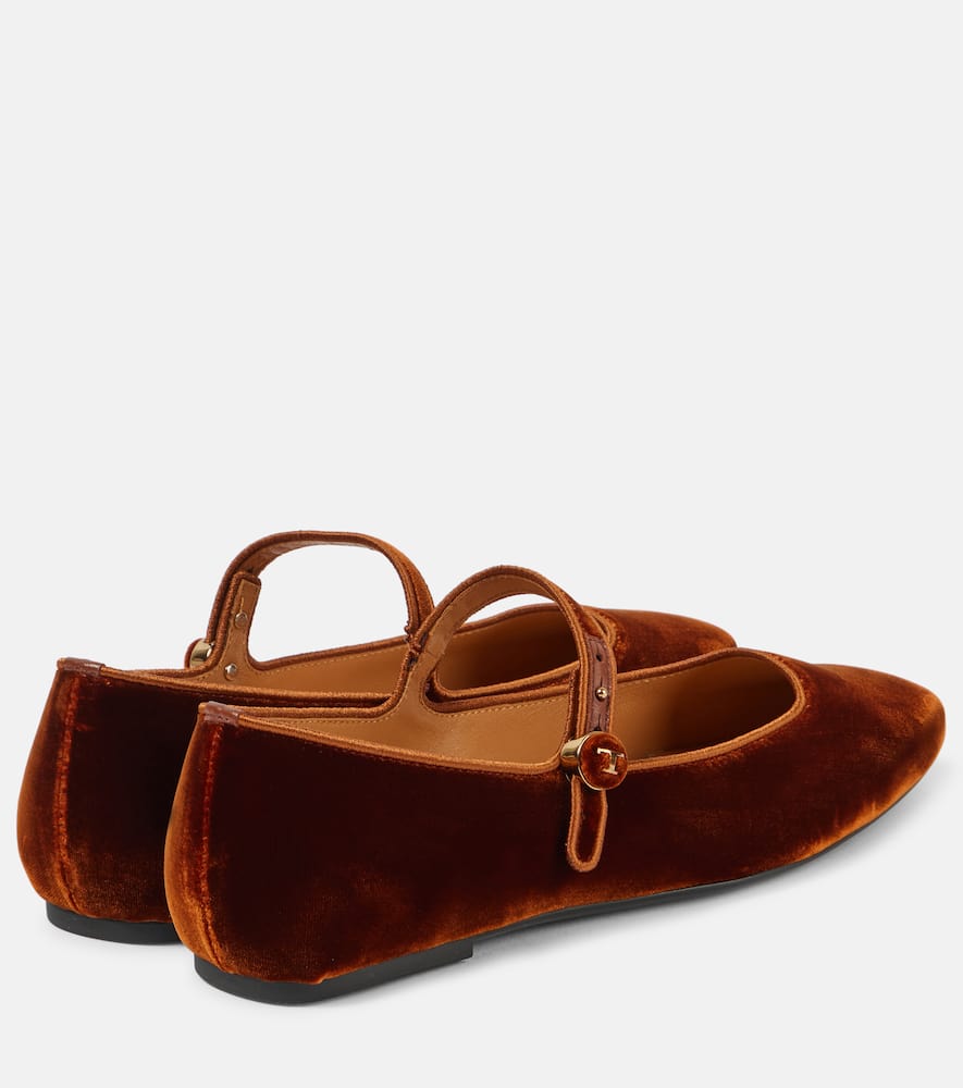 Tod's Velvet Mary Jane flats