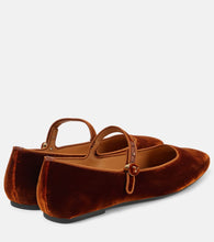 Tod's Velvet Mary Jane flats
