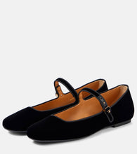 Tod's Velvet Mary Jane flats