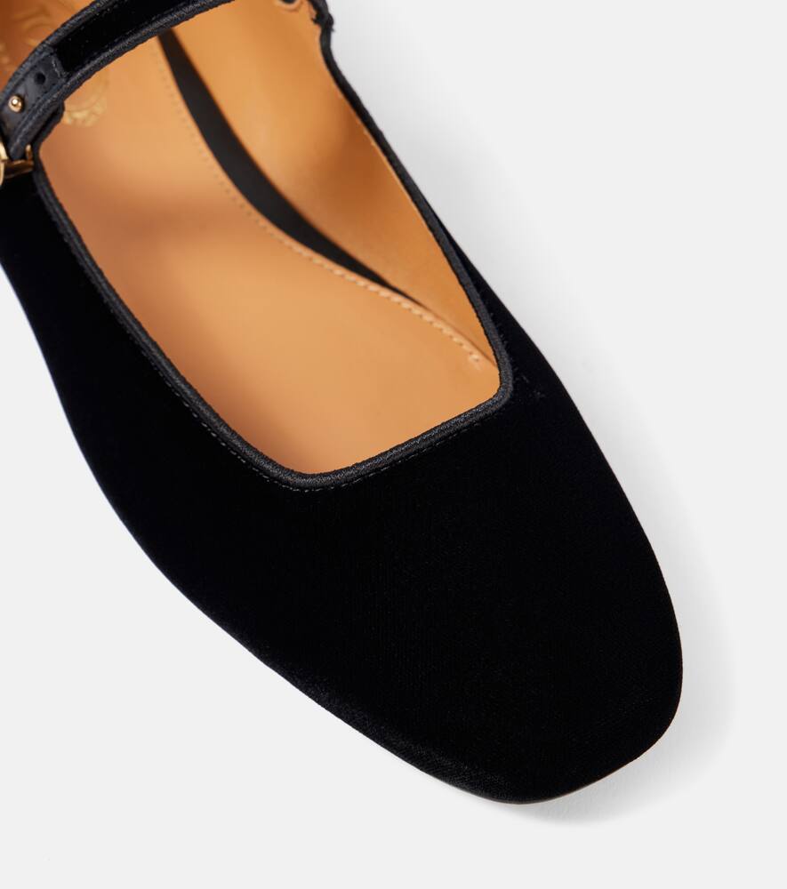 Tod's Velvet Mary Jane flats
