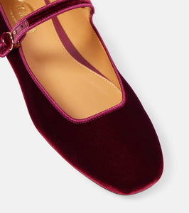 Tod's Velvet Mary Jane flats