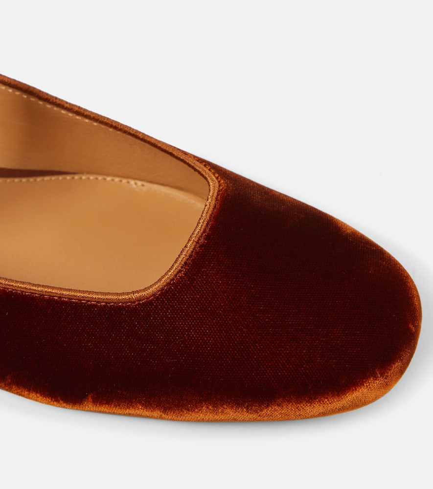 Tod's Velvet Mary Jane flats