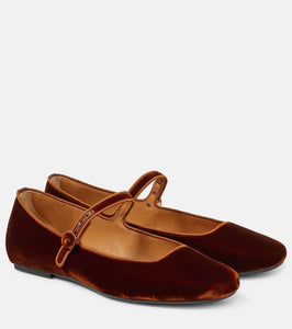 Tod's Velvet Mary Jane flats