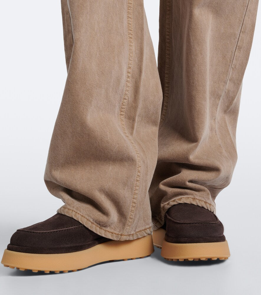 Tod's Gommino  shearling-lined suede ankle boots in Brown - Flat Boots