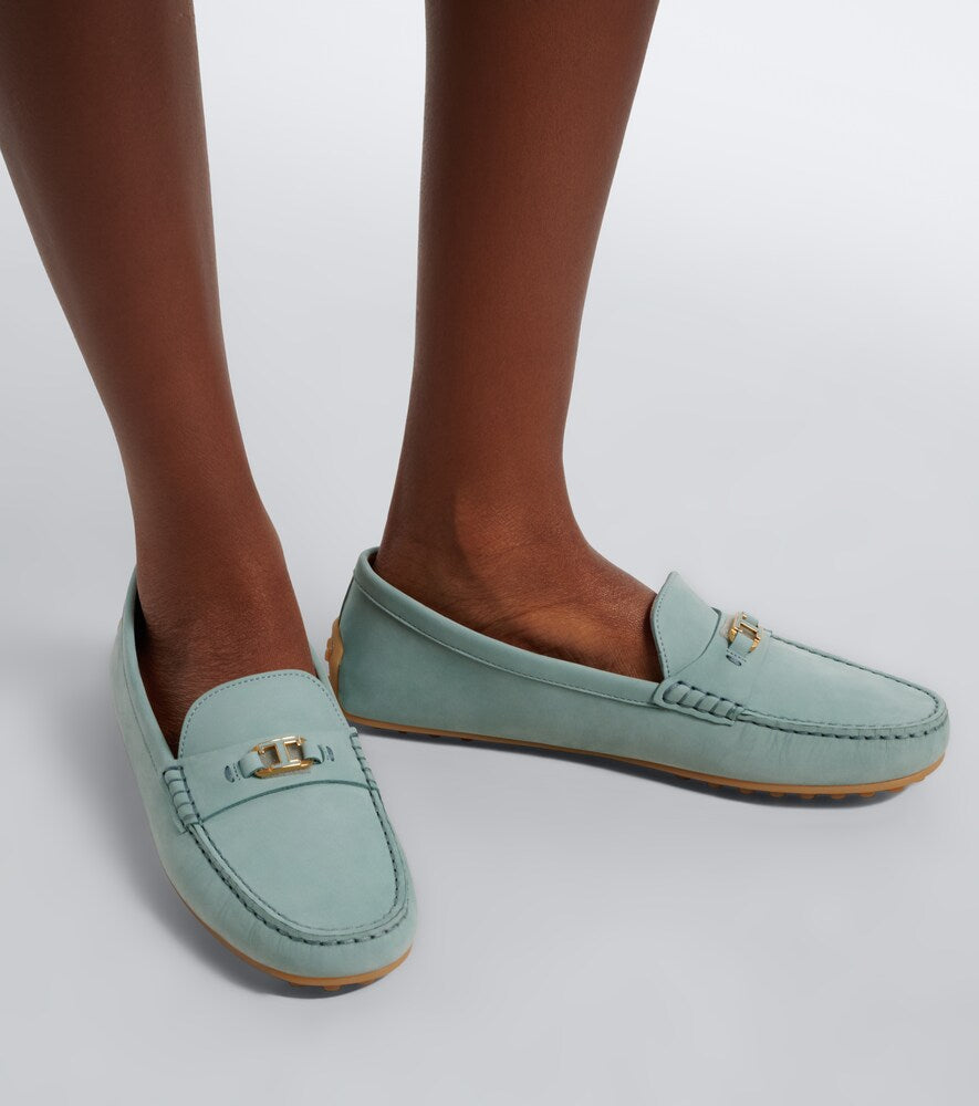 Tod's T-Timeless leather driving shoes - Blue Loafers