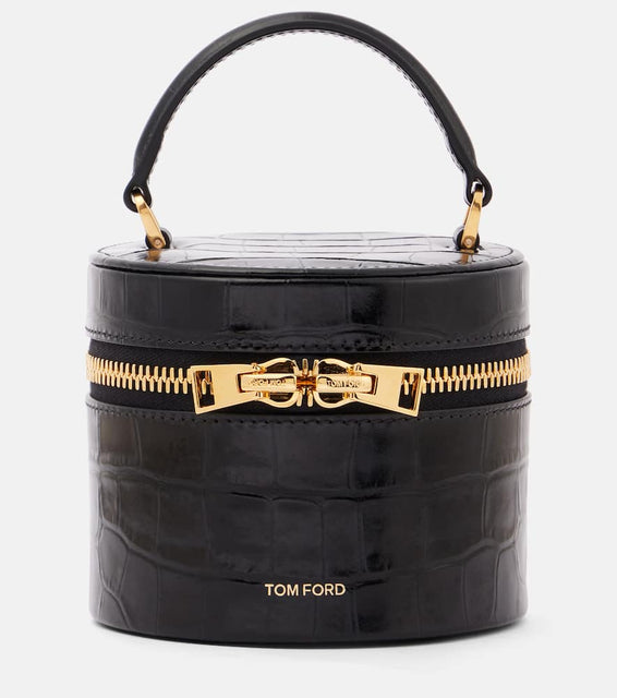 Tom Ford Audrey Mini croc-effect leather vanity bag. Shop Tom Ford Top-Handle Bags for women now.