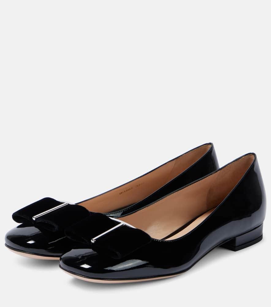 Tom Ford Audrey bow-detail patent leather ballet flats