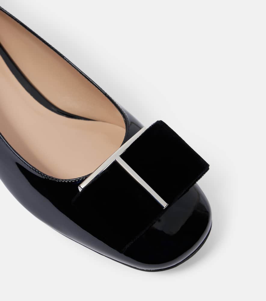 Tom Ford Audrey bow-detail patent leather ballet flats