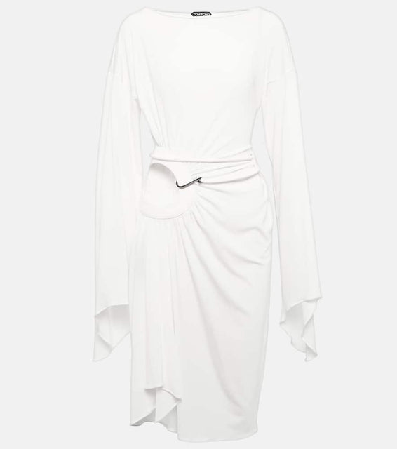 Tom Ford Belted cutout jersey minidress