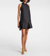 Tom Ford Belted wool and silk cr√É¬™pe minidress