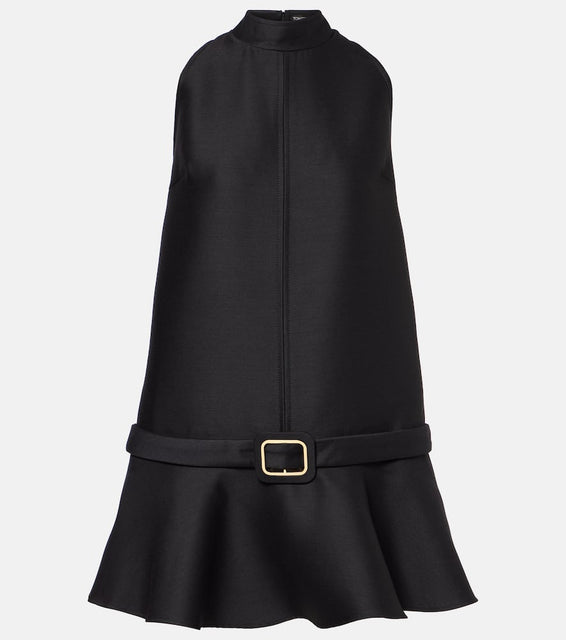 Tom Ford Belted wool and silk cr√É¬™pe minidress