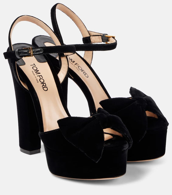 Tom Ford Brigitte 130 velvet platform sandals