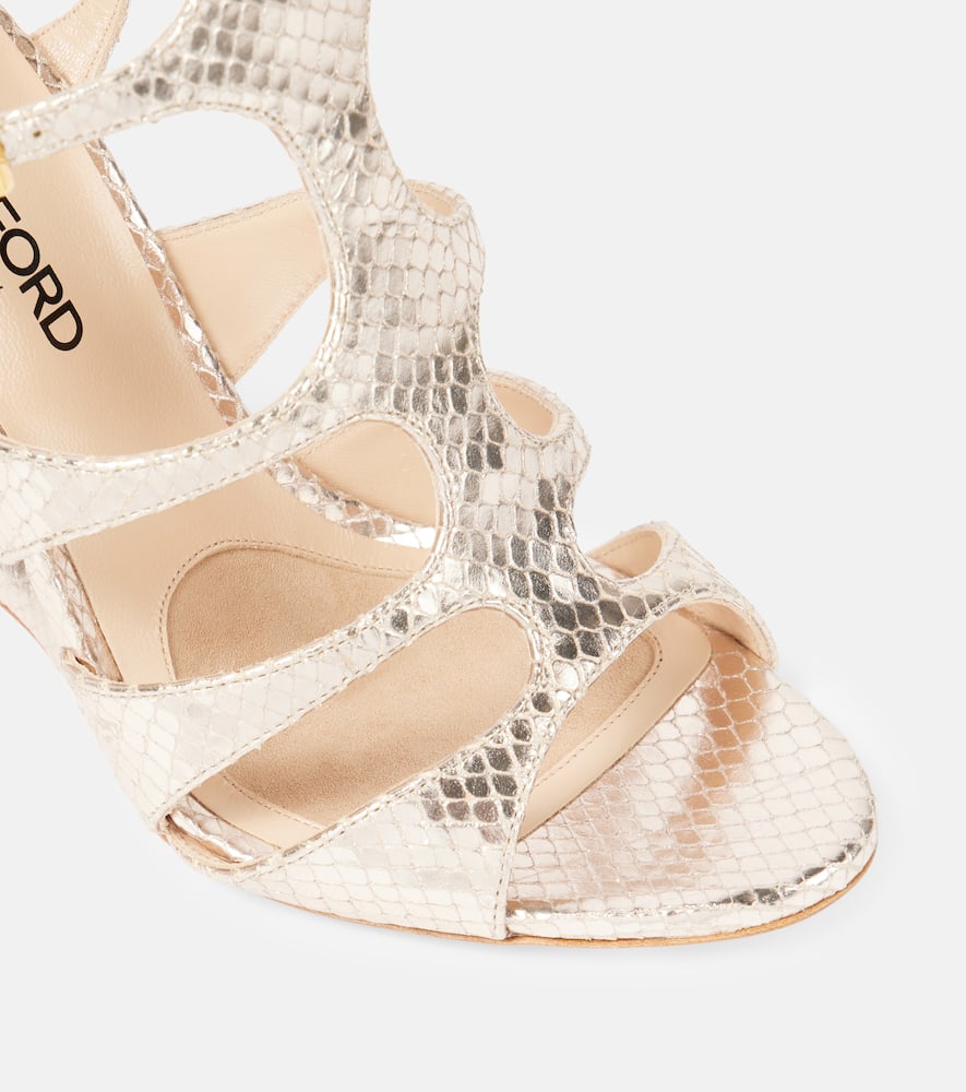 Tom Ford Cage snake-effect leather sandals