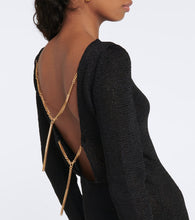 Tom Ford Chain-embellished raffia-effect minidress