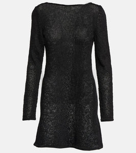 Tom Ford Chain-embellished raffia-effect minidress