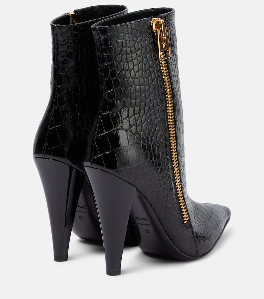 Tom Ford Croc-effect leather ankle boots