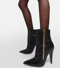 Tom Ford Croc-effect leather ankle boots