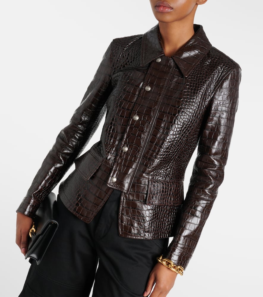 Tom Ford Croc-effect leather jacket
