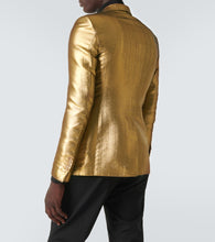 Tom Ford Dyllan metallic-effect coated canvas blazer