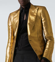 Tom Ford Dyllan metallic-effect coated canvas blazer