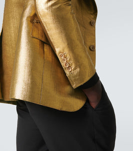 Tom Ford Dyllan metallic-effect coated canvas blazer