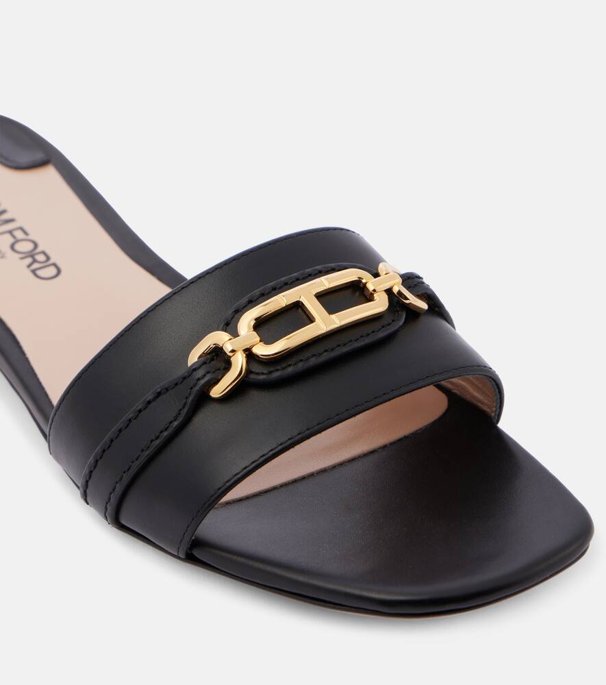 Tom Ford Embellished leather slides