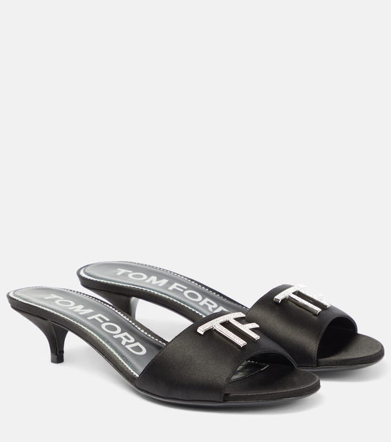 Tom Ford Embellished satin mules