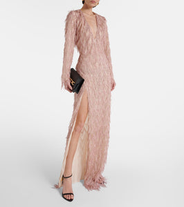 Tom Ford Fringed Lamé gown