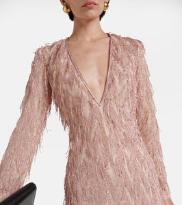 Tom Ford Fringed Lamé gown
